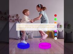 nteractive Dance Lights: Colorful Round LED Tiles for Outdoor Kids' Entertainment